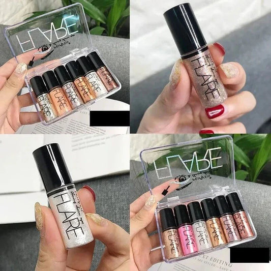 6 PCs set Liquid Glitter Eyeliner, Metallic Shimmer  Waterproof Sparkling Eyeliner