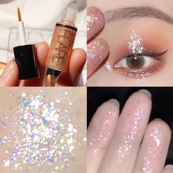 6 PCs set Liquid Glitter Eyeliner, Metallic Shimmer  Waterproof Sparkling Eyeliner