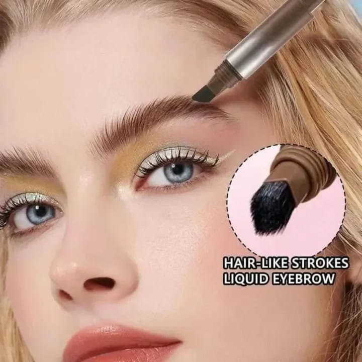 Angled Brush And Liquid Eyebrow Gel Pen For Daily Makeup
