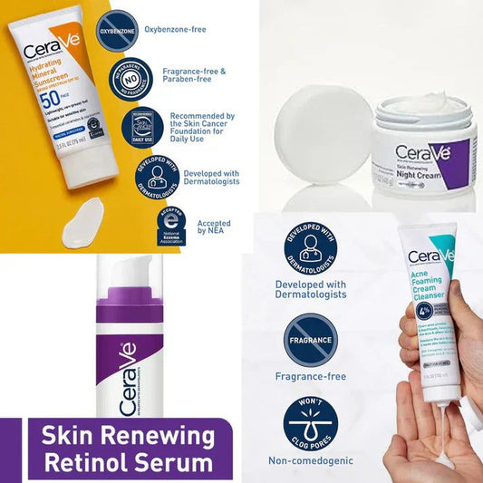 Complete Skincare Combo Kit – Sunscreen , Acne Cleanser,  Serum & Night Cream