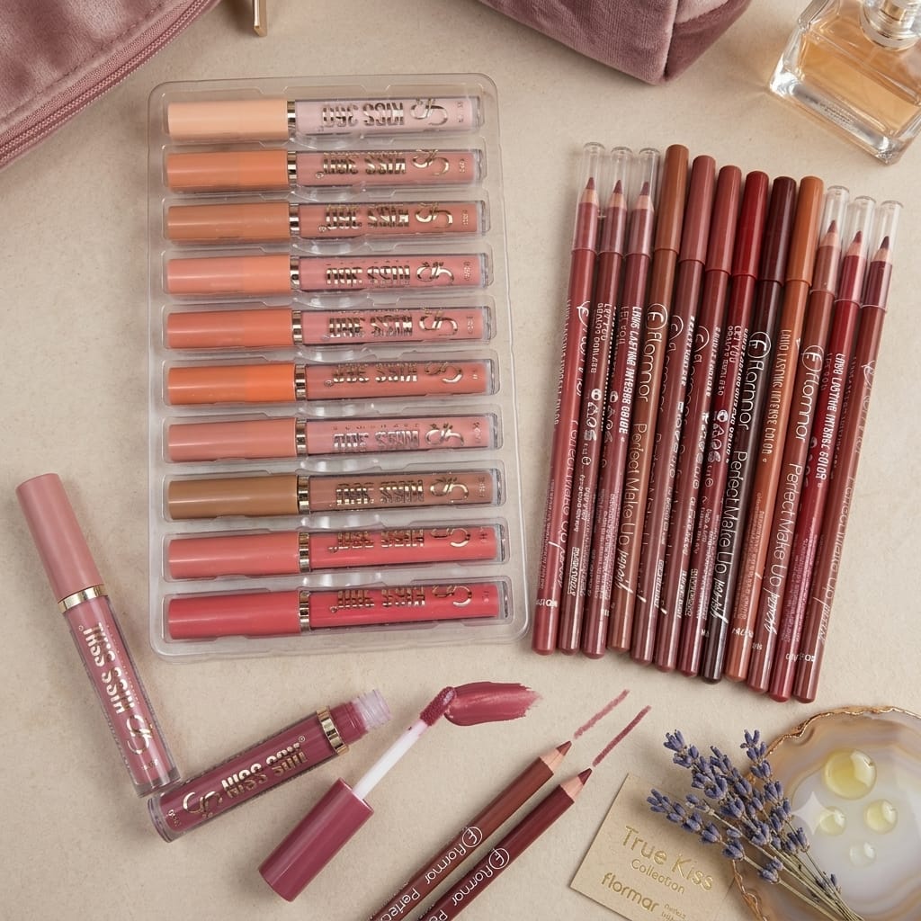 Lip Gloss & Matte Lip Liner Makeup Set